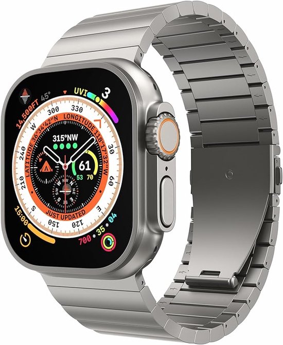 LULULOOK Smartwatch Bandje - Apple Watch Ultra - Graad 2 Titanium - DLC Coating