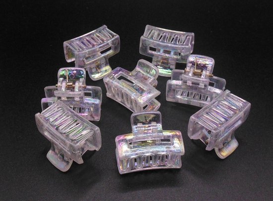 Barrettes à cheveux rectangulaires transparentes-nacre