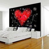 Fotobehangkoning - Behang - Vliesbehang - Fotobehang Hart - Liefde - Hartje - Romantiek - Romantisch - Love breeze - 250 x 175 cm