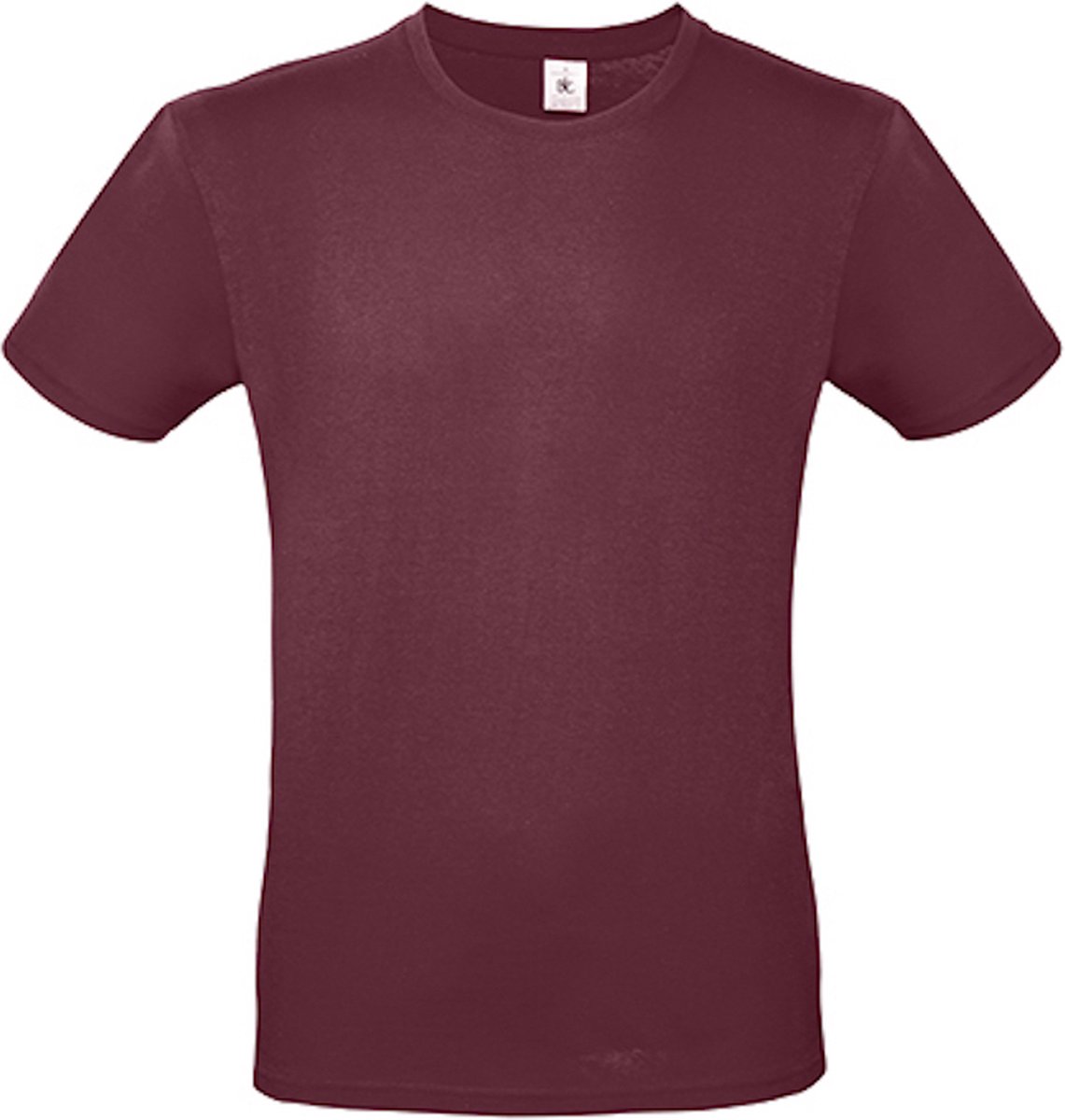 2-Pack herenshirt '150' met ronde hals B&C Collectie Burgundy Rood maat M