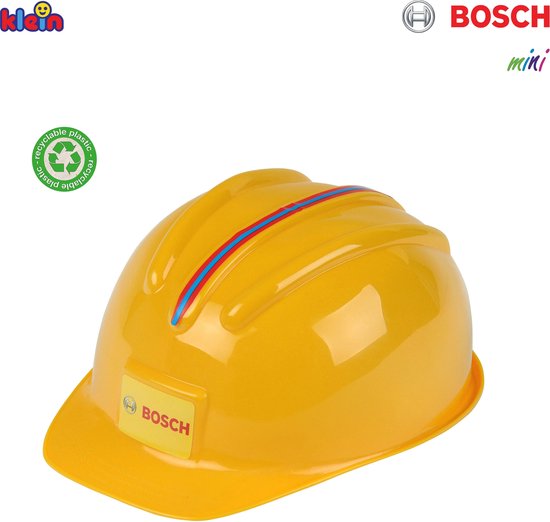 Klein Toys Bosch helm - in grootte verstelbaar - geeft plezier geen bescherming - geel - Klein