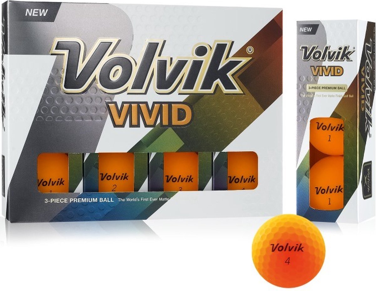 Volvik Vivid - Golfballen - 12 Stuks - Oranje