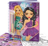 Besties Kleurboek Met Kleurpotloden - Inclusief Stickers - 30 Kleurplaten Met Afscheurrand - A4 Met Ringband - Geschikt Voor Meisjes - Mode Tekenen