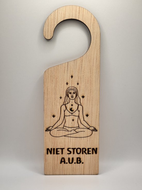 Deurhanger niet storen a.u.b. yoga of ontspanning laat je niet storen bol.