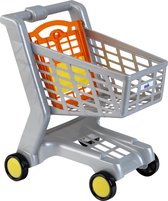 Klein Toys boodschappenwagentje - 42x35x47 cm - klapstoeltje voor poppen tot 50 cm - incl. lichtlopende wielen - grijs oranje geel