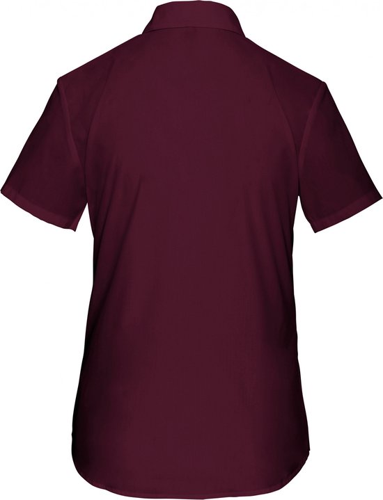Chemisier Femme XS Kariban Manches courtes Vin 65% Polyester, 35% Katoen