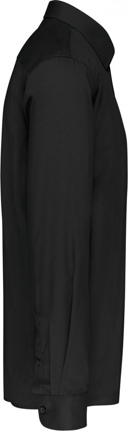 Overhemd Heren S Kariban Lange mouw Black 65% Polyester, 35% Katoen
