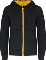 Sweatshirt Kind 8/10 Y (8/10 ans) Kariban Lange mouw Black / Yellow 80% Katoen, 20% Polyester
