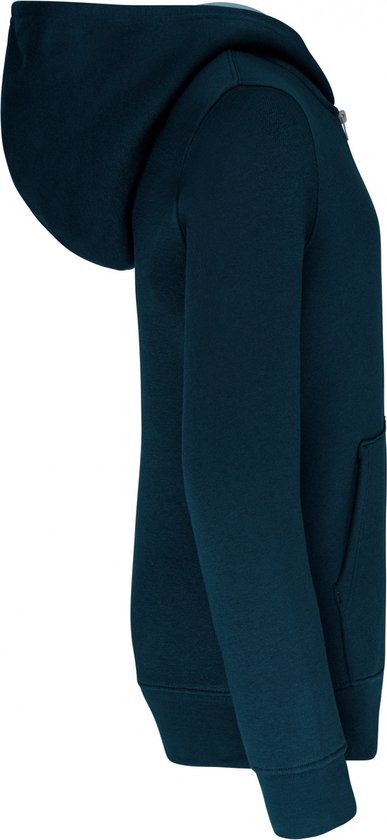 Sweatshirt Kind 12/14 Y (12/14 ans) Kariban Lange mouw Navy / Fine Grey 80% Katoen, 20% Polyester