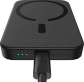 Baseus Powerbank met Draadloze Oplader - Geschikt voor MagSafe en iPhone Powerbank - 6000 mAh - 20W Super Fast Charging - Draadloos + Magnetisch (zwart) PPCX050001