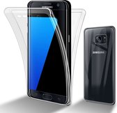 Cadorabo Hoesje geschikt voor Samsung Galaxy S7 EDGE in TRANSPARANT - 360° Full Body Case Cover Beschermhoes Voor- en achterbescherming, all-round bescherming met displaybescherming