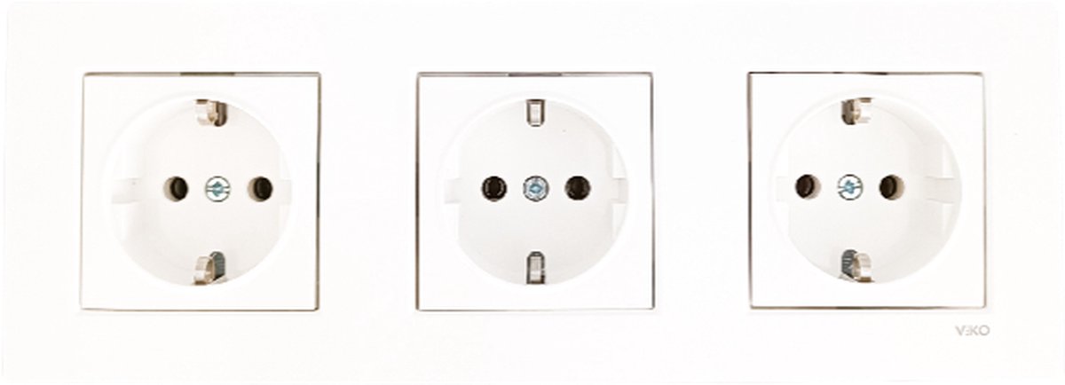 Stopcontact Wandcontactdoos Inbouw-Panasonic Viko-Met randaarde-Wit-Compleet-Karre Serie