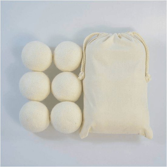 Boules de séchage - Boules de Droog - Boules de séchage - 100% laine de mouton - 6 pièces - Zéro déchet - Durable - Adoucissant naturel et réutilisable - Raccourcit le temps de séchage et rend le linge doux et frais