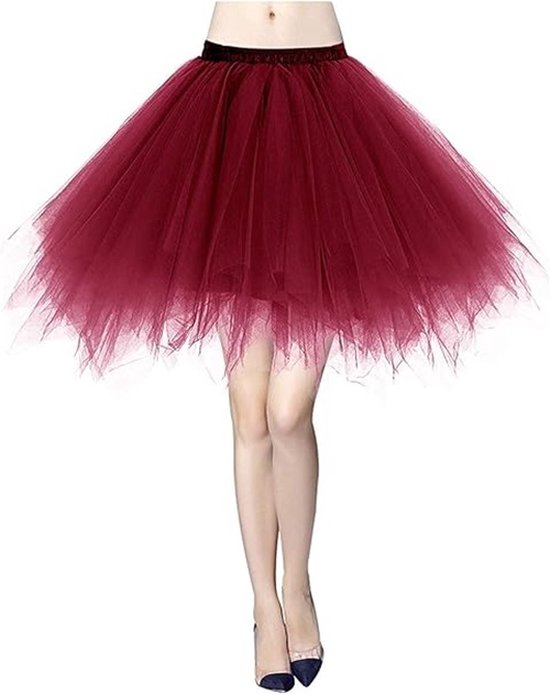 Groot kostuum voor dames, tule rok, tutu, onderrok, kort, baljurk, ballet, dansjurk, avondjurk, gelegenheid rokken, knieën, mintgroen, Eén Maat