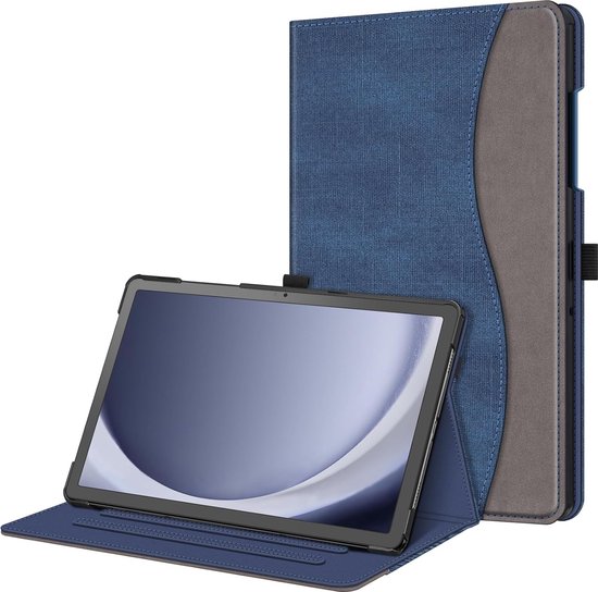 Housse Samsung Galaxy Tab A9 Plus Book Stand Cover - Grijs / Blauw
