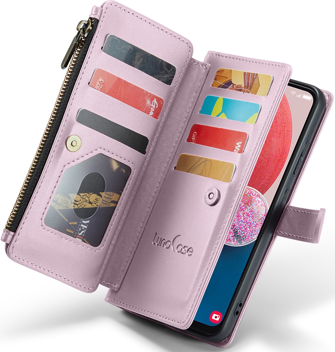 Hoesje geschikt voor Samsung Galaxy A13 - ZipCase Book Cover Case Leer Royaal Rose