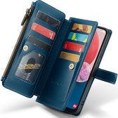 Hoesje geschikt voor Samsung Galaxy A13 - ZipCase Book Cover Case Leer Smaragd Blauw