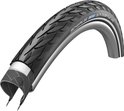 Zwarte Schwalbe Delta Cruiser Plus band met profiel op zilveren velg, met weergave van binnenwerk.
