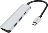 DrPhone 4 In 1 Expander Hub - USB-C naar 2x USB 3.0 – USB-C Ingang - HDMI Ingang – USB-C Hub - Multifunctionele adapter – Grijs