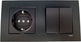 Panasonic Viko-Stopcontact Serieschakelaar Combinatie-Zwart-Inbouw-Randaarde-Compleet