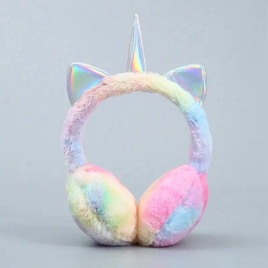 unicorn oorwarmers rainbow - regenboog kleuren unicorn