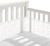 Buxibo - Baby Bed Omrander - Bedbumper - Hoofdbeschermer - Set van 2 - 340x30cm & 160x30cm - Gestipt