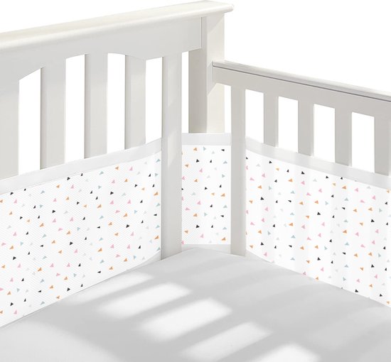 Foto: Buxibo baby bed omrander bedbumper hoofdbeschermer set van 2 340x30cm 160x30cm gestipt