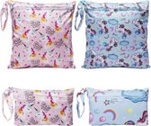 Natte tas, 4 stuks natte en droge tas, waterdichte herbruikbare hangende luierorganizer luiertas, voor babyluier, reizen, strand, zwembad, dagopvang, gymtas