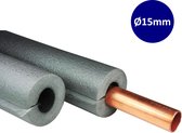 Nordevik Isolation des tuyaux Ø15 mm - 3 mètres - Mousse PE autocollante de 9 mm d'épaisseur - Isolation à économie d'énergie pour tuyaux de diamètre 15 mm