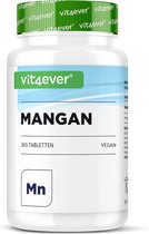 Vit4ever - Mangaan 10 mg - 365 tabletten voor 1 jaar - laboratorium getest (gehalte aan werkzame stoffen en zuiverheid) - hoge biologische beschikbaarheid door mangaan bisglycinaat - veganistisch