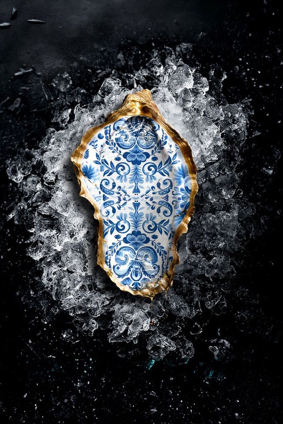 Golden Oyster - Fotokunst op Plexiglas | Wanddecoratie Glasschilderij