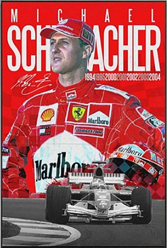 Allernieuwste toile .nl® Michael Schumacher Pilote de Formule 1 - Grand Prix de F1 - Couleur - 50 x 70 cm