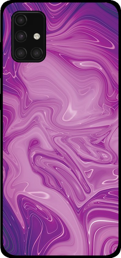Smartphonica Phone Case pour Samsung Galaxy A71 4G avec imprimé marbre - Coque arrière en TPU design marbre - Violet / Back Cover adapté pour Samsung Galaxy A71 4G
