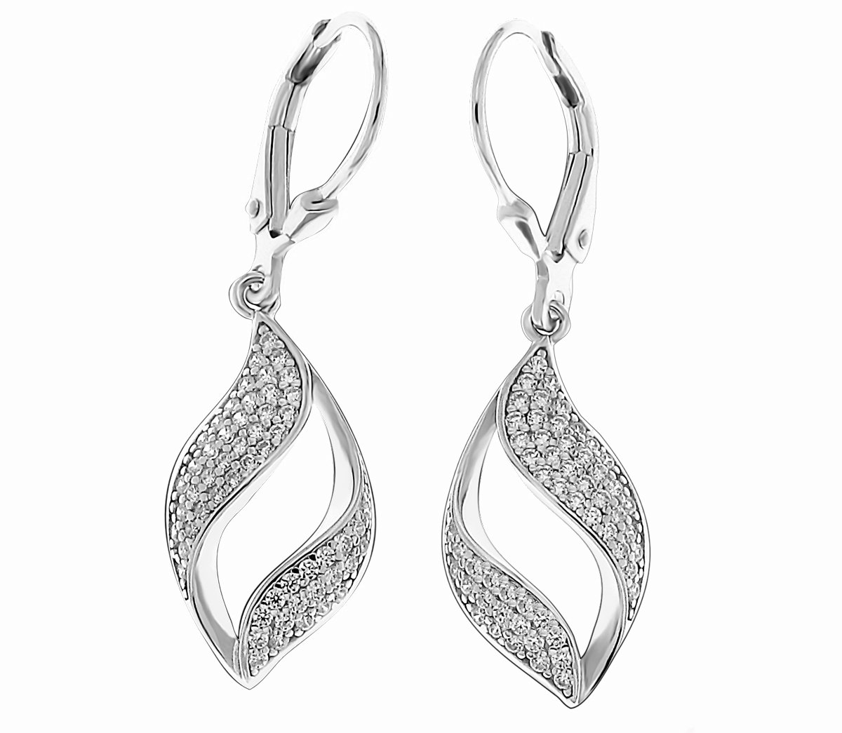 Juwelier Zwartevalk - Zilveren (GERHODINEERD) hang oorbellen met zirkonia 22.192--