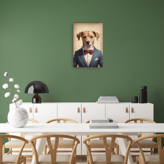 Canvas Schilderij Grappige Hond in Badkuip - Humor