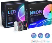Lideka® - NEON RGB LED Strip 3 Meter + RGB LED Strip 20 Meter - IP68 Voor Buiten - Zelfklevend met afstandsbediening En App - Smart LED Strip - Compatible met Google Home, Amazon Alexa En Siri