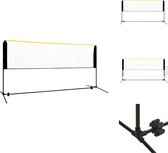 vidaXL Badmintonnet - Buiten - 300x103x(94-158) cm - Stalen frame - Badmintonnet