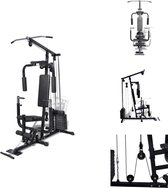 vidaXL Thuisgym - Fitnessapparaat 150x99x204 cm - Hoogwaardig staal - 100 kg draagvermogen - Halterbank