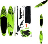 vidaXL Paddleboard - opblaasbaar SUP board - groen - 366 x 76 x 15 cm - draagtas inbegrepen - SUP board