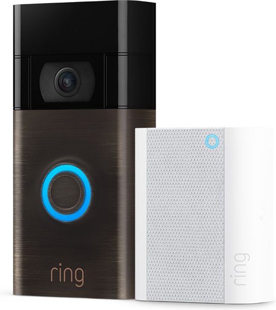 Ring Video Doorbell (2nd Gen) Bronze met Chime slimme