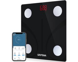 Slimme Bluetooth Personenweegschaal - met MovingLife App - Hoge Precisieweegschaal met 13 Lichaamsbewakingsfuncties - Max. 150kg - Zwart