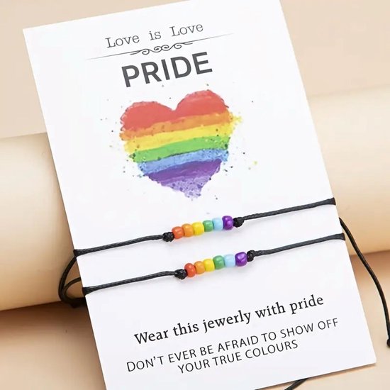 Bracelet Pride - Arc-en-ciel - 2 pièces - Bracelet Pride - fierté - Bracelet - bracelet transgenre - cadeau - cadeau - cadeau - anniversaire - vacances - égalité - LGBT