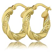 Juwelier Zwartevalk - 14 karaat gouden wokkel oorbellen 12.211/17mm--