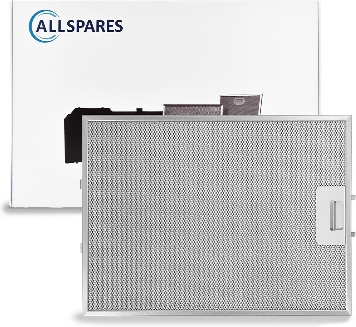 AllSpares Metaalfilter voor afzuigkappen geschikt voor o.a. Bosch Siemens 00422872/422872 en Whirlpool I.KE.A. 480122102174 (380x283x8mm)