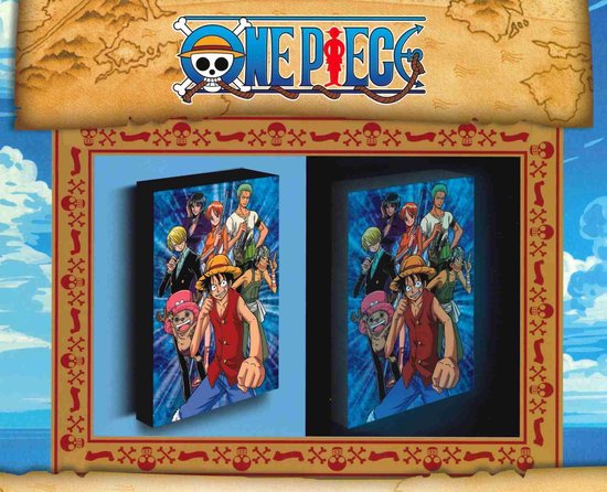 One Piece - Luffy's Bemanning Lichtgevend Canvas 30x40cm