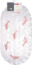 Badmat - douchemat - antislip - 70x36 cm - PVC - transparant met roze vissen