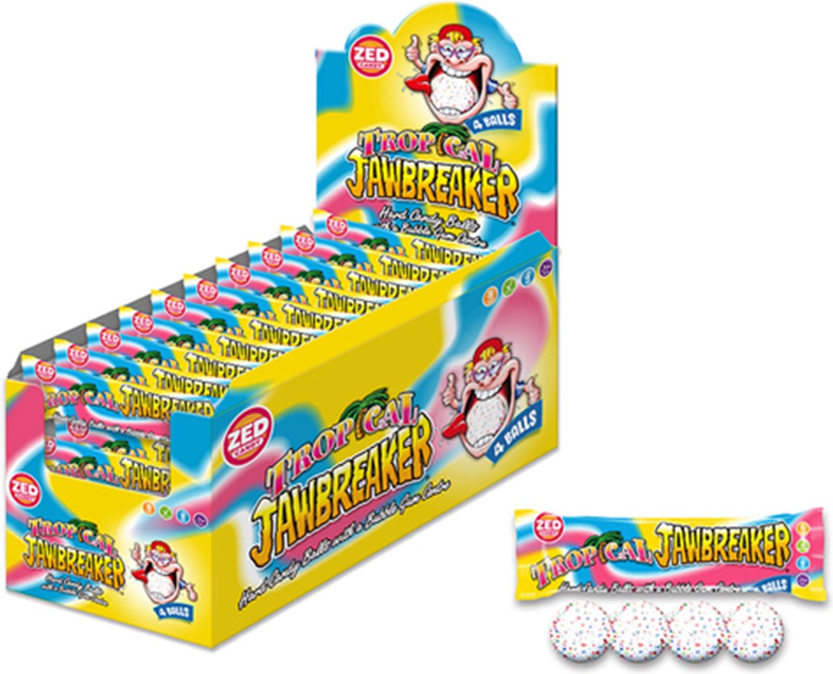 Jawbreaker - Tropical - 40 Stuks - Snoep - Hard - Cadeautje - Cadeau - Kado - Kauwgom