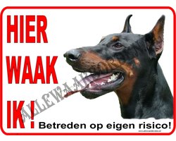 Dobermann Pincher 129c....15x20cm...Hier waak ik!