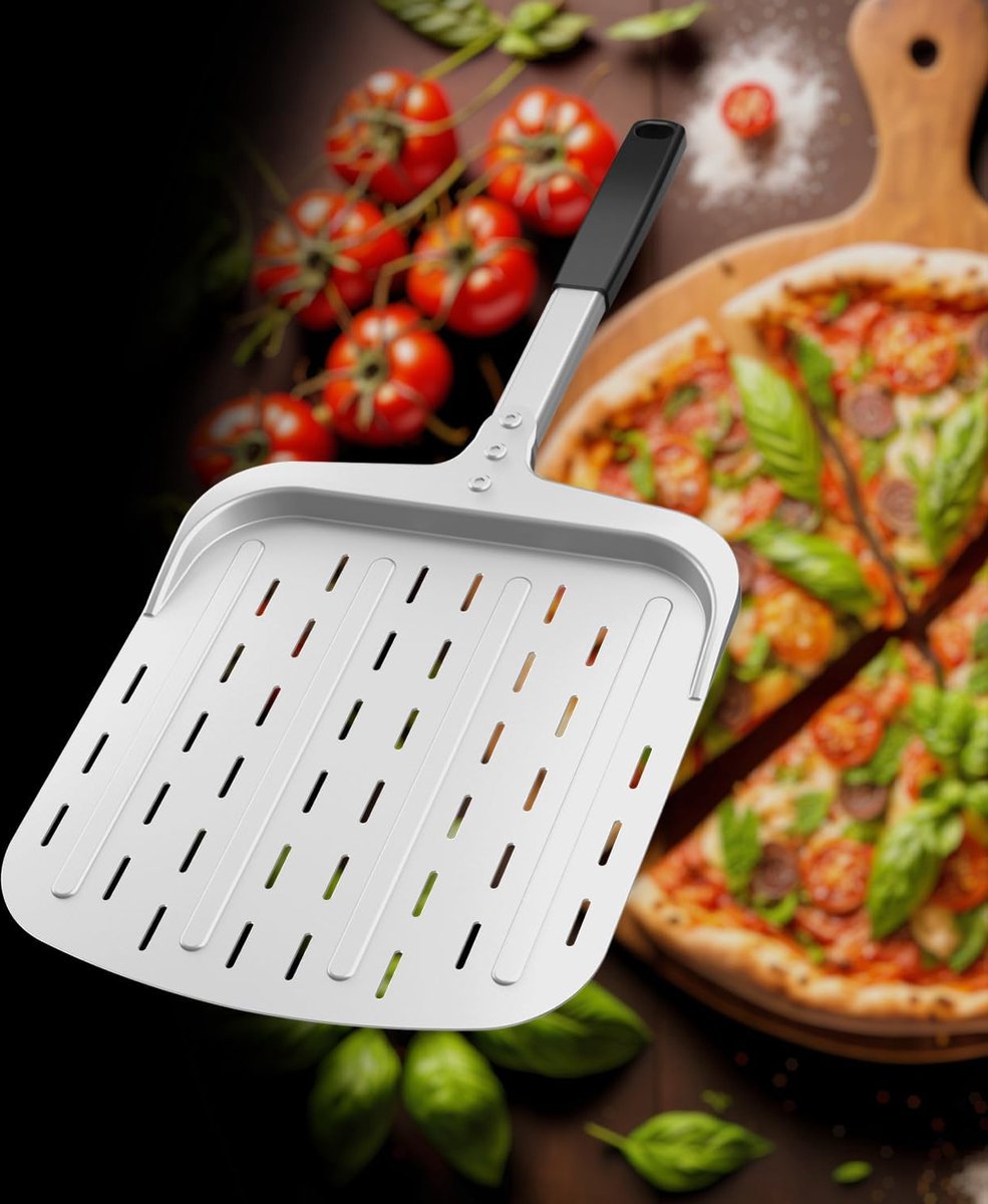 Poussoir à pizza perforé 30,5 cm x 39,6 cm, pelle à pizza en aluminium  anodisé dur