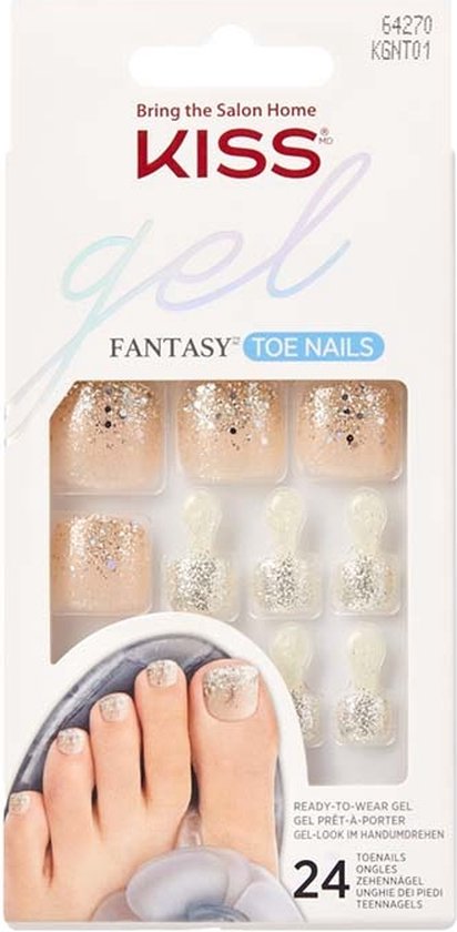 Kiss Gellak Gel fantasy Toenails - Kunstnagels - 28 stuks - Nepnagels - Lotta Oomph